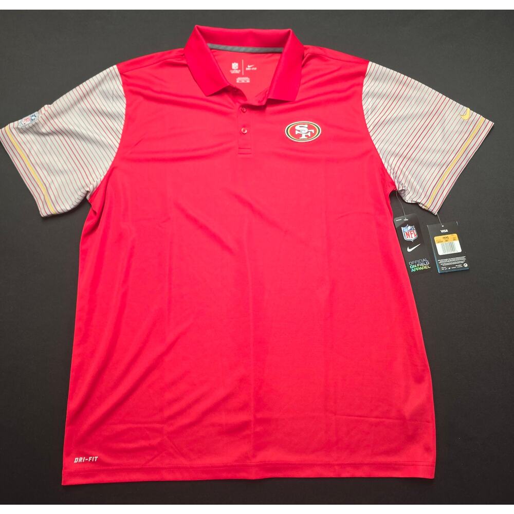 Nike Dri-FIT San Francisco 49ers Polo Shirt Mens 2XL Red NFL On Field NWT - Picture 2 of 11
